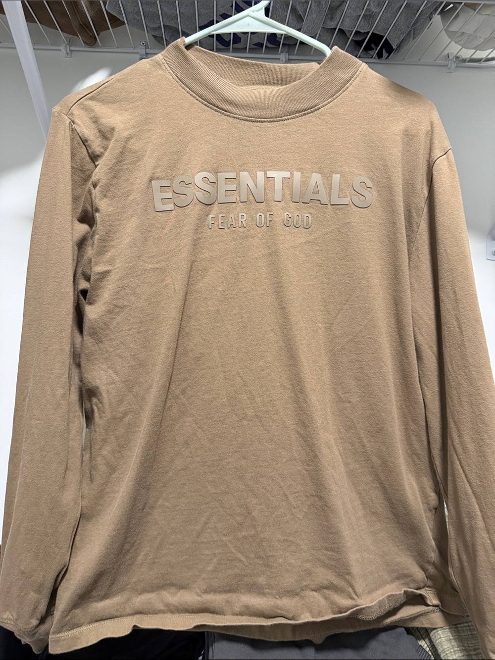 Fear of God ESSENTIALS Long Sleeve Tee - Beige/Tan